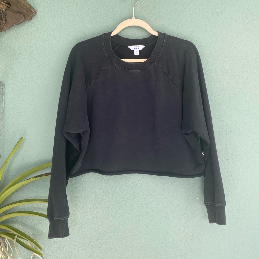 Joy Lab Cropped Distressed Sweatshirt